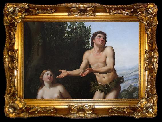 framed  Domenichino Dieu reprimandant Adam et Eve, ta009-2