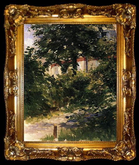 framed  Edouard Manet Gartenweg in Rueil, ta009-2