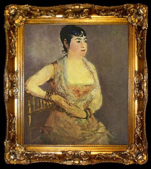 framed  Edouard Manet La dame en rose, Mme Martin, ta009-2