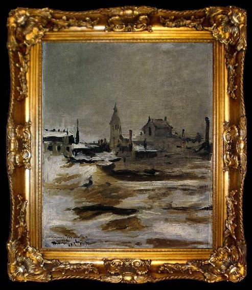 framed  Edouard Manet Effet de neige a Petit Montrouge, ta009-2
