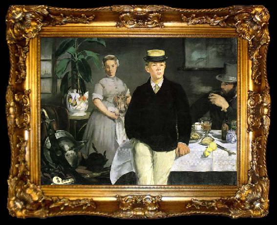 framed  Edouard Manet Fruhstuck im Atelier, ta009-2