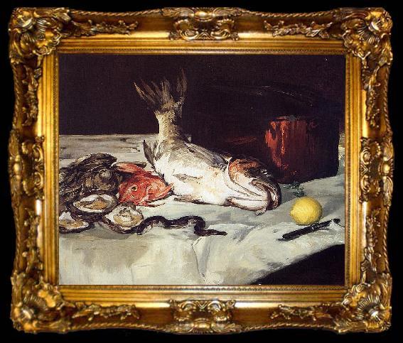 framed  Edouard Manet Still Life with Fish, ta009-2