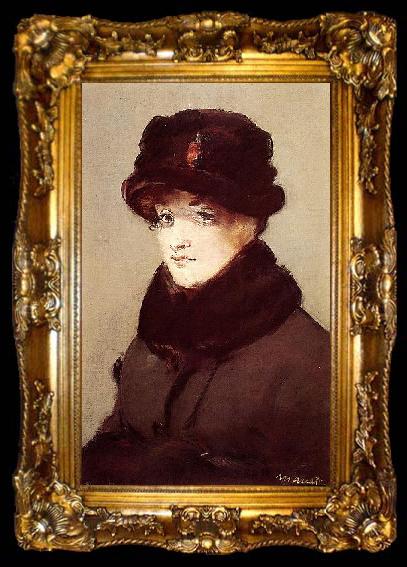 framed  Edouard Manet Mery Laurent au chapeau de loutre, ta009-2
