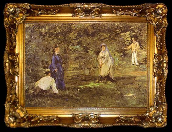 framed  Edouard Manet Croquet-Partie, ta009-2