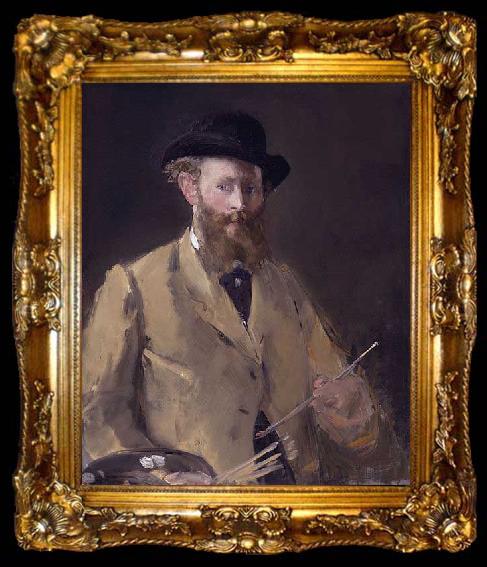 framed  Edouard Manet Selbstportrat mit Palette, ta009-2