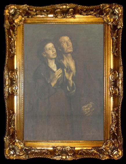 framed  Eduard von Gebhardt Two figures. Etude, ta009-2