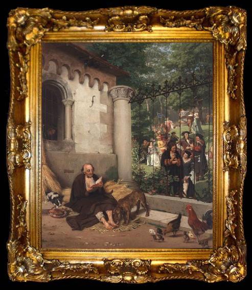 framed  Eduard von Gebhardt Lazarus and the Rich Man, ta009-2