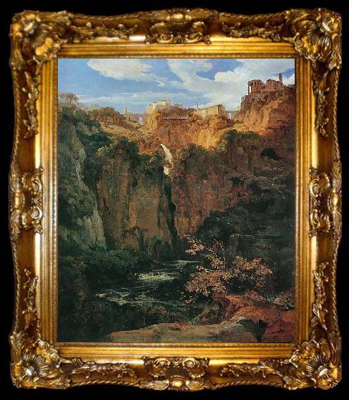 framed  Ernst Fries Tivoli, les cascades et le temple de Vesta, ta009-2
