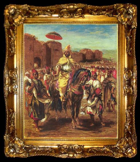framed  Eugene Delacroix Portrat des Sultans von Marokko, ta009-2