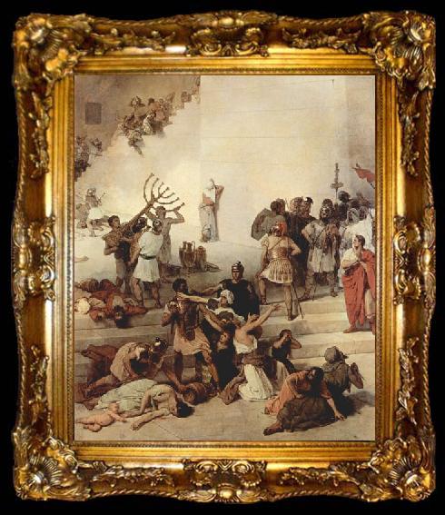 framed  Francesco Hayez La distruzione del Tempio di Gerusalemme, ta009-2