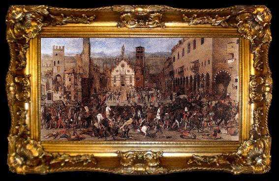 framed  Francesco Morone Battle between the Gonzaga and the Bonacolsi, ta009-2