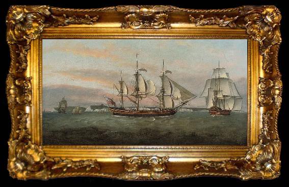 framed  Francis Holman The three-masted merchantman, ta009-2