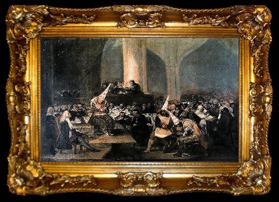framed  Francisco de Goya Tribunal de la Inquisicion o Auto de fe de la Inquisicion, ta009-2