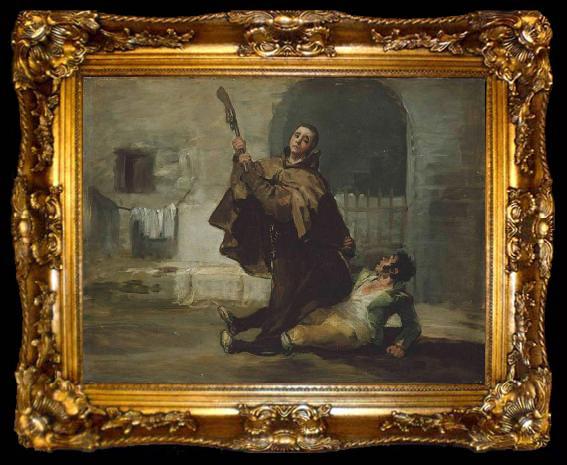 framed  Francisco de Goya Friar Pedro Clubs El Maragato with the Butt of the Gun, ta009-2