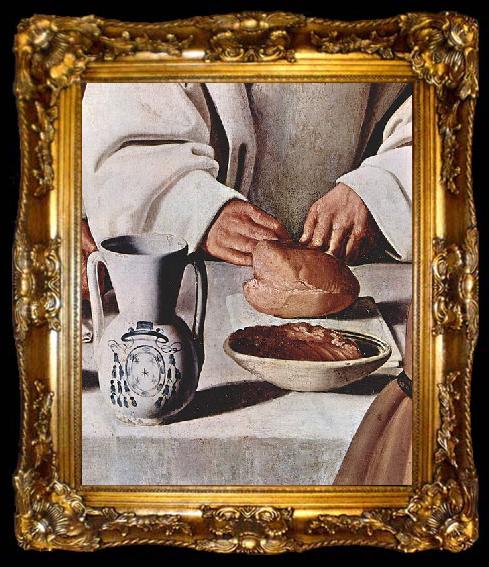framed  Francisco de Zurbaran Der Hl. Hugo im Kartauserkloster, Detail, ta009-2