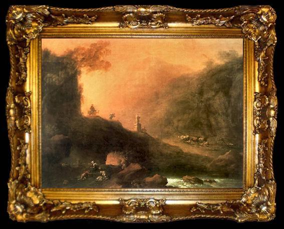framed  Franciszek Ksawery Lampi Romantic scenery, ta009-2