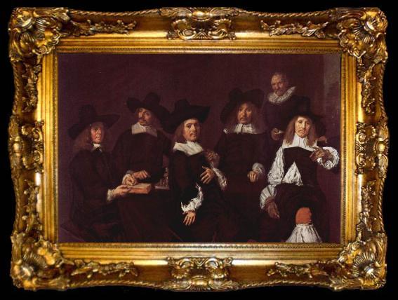 framed  Frans Hals Gruppenportrat der Regenten des Altmannerhospitzes in Haarlem, ta009-2