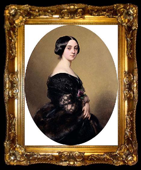 framed  Franz Xaver Winterhalter Baronne Henri Hottinguer, nee Caroline Delessert, ta009-2