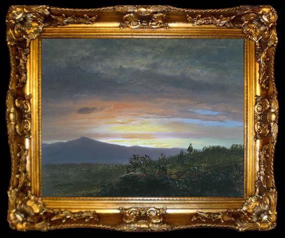 framed  Frederic Edwin Church Twilight, Mount Ktaadn, ta009-2