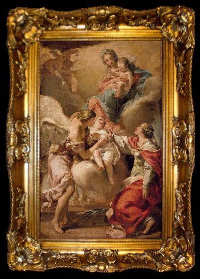 framed  Gandolfi,Gaetano St Giustina and the Guardian Angel Commending the Soul of an Infant to the Madonna and Child, ta009-2