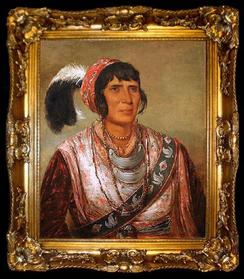 framed  George Catlin portrait of Osceola, ta009-2