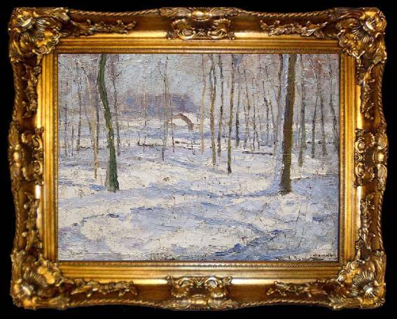framed  Georges Buysse Winter Landscape, ta009-2