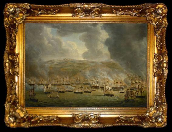 framed  Gerardus Laurentius Keultjes The assault on Algiers by the allied Anglo-Dutch squadron, ta009-2
