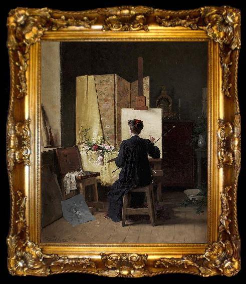 framed  Gillis Hafstrom In the studio, ta009-2