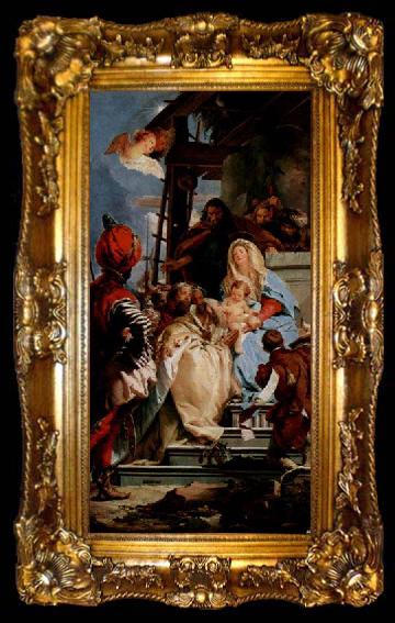 framed  Giovanni Battista Tiepolo Anbetung der Heiligen Drei Konige, ta009-2