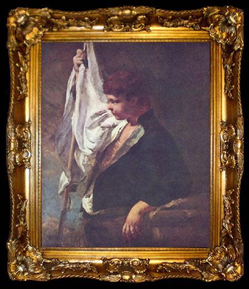 framed  Giovanni Battista Tiepolo Ein junger Fahnentrager, ta009-2