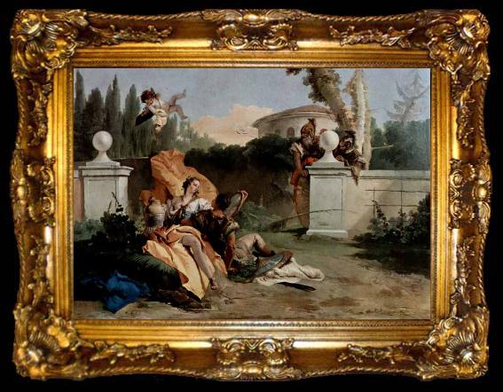 framed  Giovanni Battista Tiepolo Rinaldo und Armida werden von Ubaldo und Carlo uberrascht, ta009-2