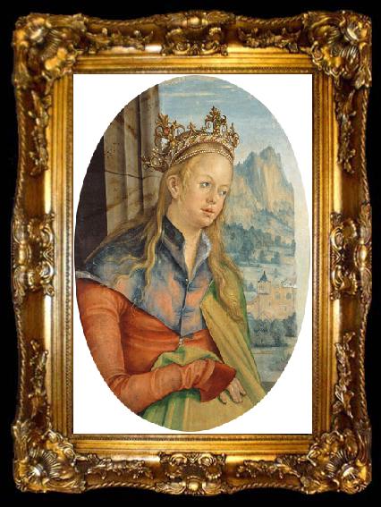framed  Hans von Kulmbach Saint Catherine of Alexandria., ta009-2