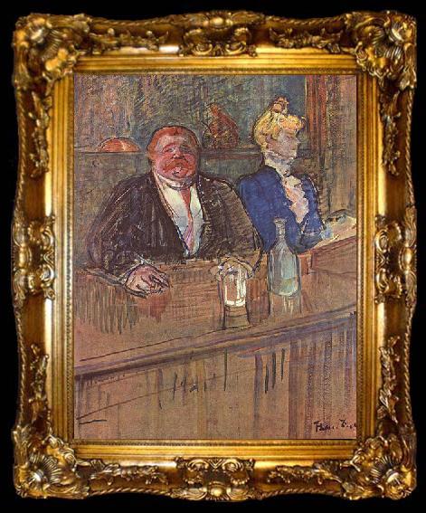 framed  Henri de toulouse-lautrec Die Bar, ta009-2