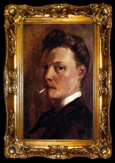 framed  Henri-Edmond Cross Self-Portrait with Cigarette., ta009-2