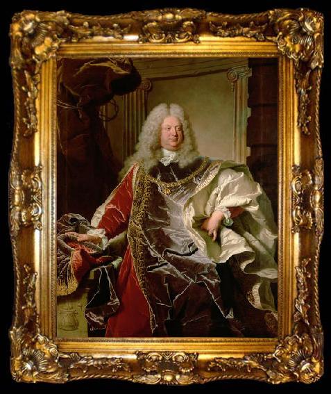 framed  Hyacinthe Rigaud Graf Philipp Ludwig Wenzel Sinzendorf (1671-1742), ta009-2