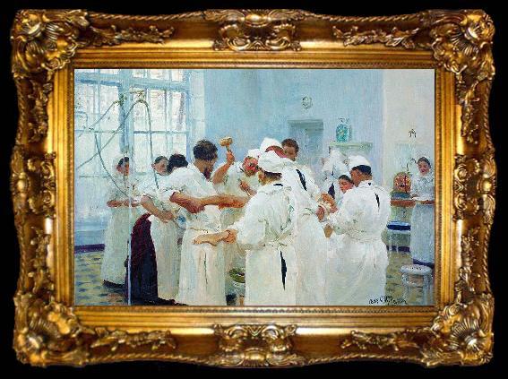 framed  Ilya Repin The Surgeon Evgueni Vasilievich Pavlov in the Operating Theater, ta009-2