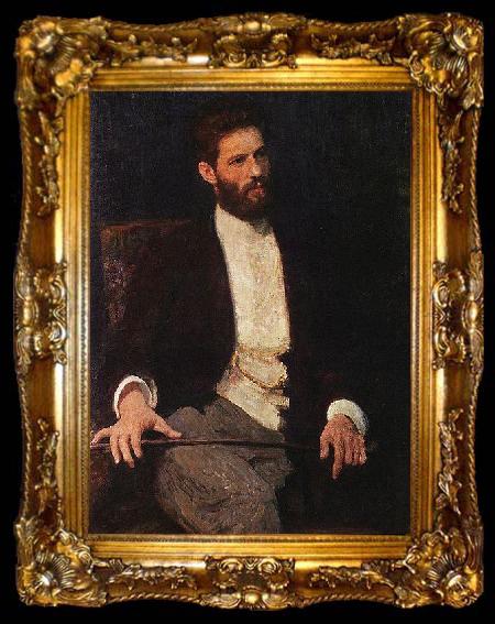 framed  Ilya Repin Portrait of sculptor Mark Matveevich Antokolski, ta009-2