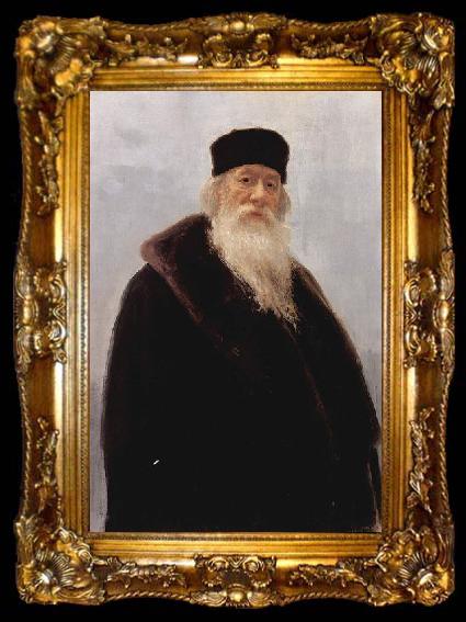 framed  Ilya Repin Portrait of Vladimir Vasilievich Stasov, Russian art historian and music critic, ta009-2