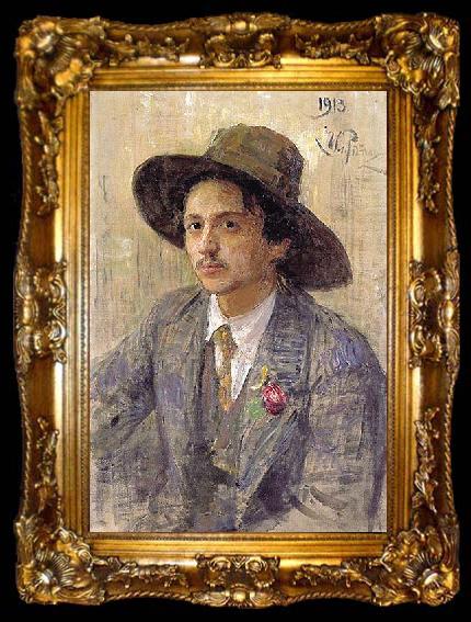 framed  Ilya Repin Portrait of the painter Isaak Izrailevich Brodsky, ta009-2