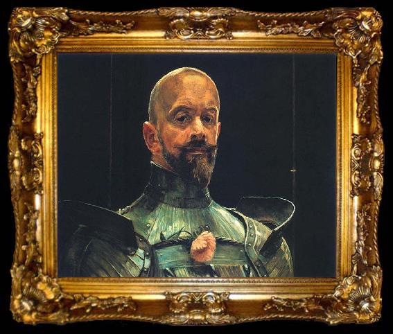 framed  Jacek Malczewski Self-portrait in an armour., ta009-2