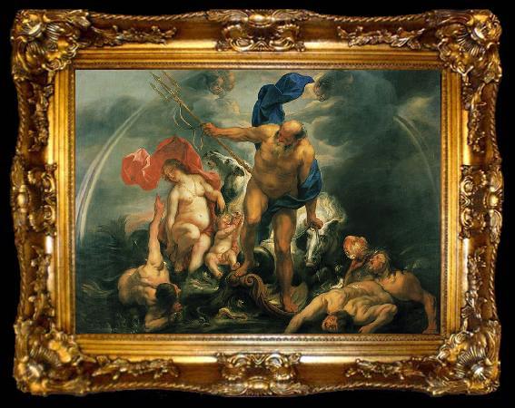 framed  Jacob Jordaens Neptunus en Amphitrite in de storm, ta009-2