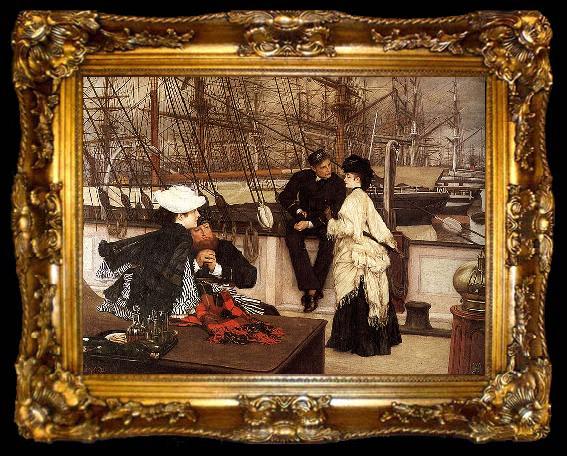 framed  James Jacques Joseph Tissot The Captain and the Mate, ta009-2