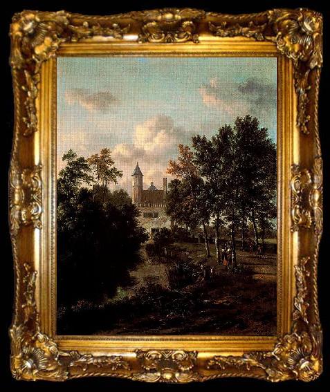 framed  Jan Wijnants Castle in a forest, ta009-2