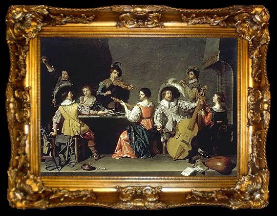 framed  Jan van Bijlert Music society, ta009-2