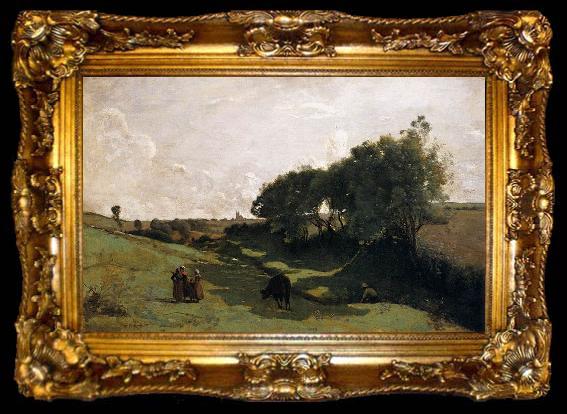 framed  Jean Baptiste Camille  Corot The Vale, ta009-2