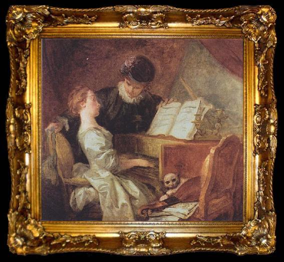 framed  Jean Honore Fragonard The musical lesson, ta009-2