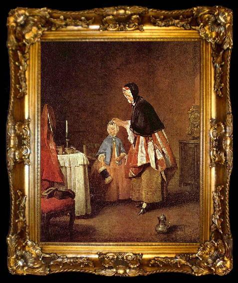 framed  Jean Simeon Chardin Die Morgentoilette, ta009-2