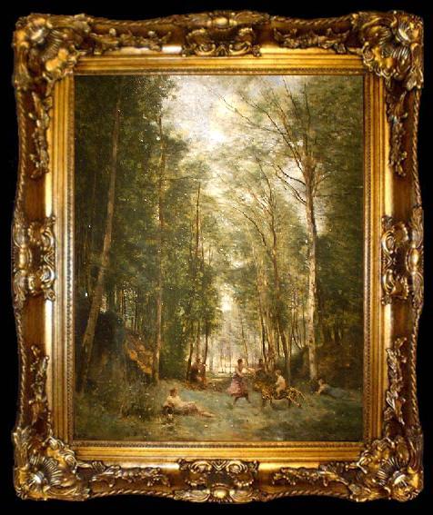 framed  Jean-Baptiste-Camille Corot Souvenir of Marly-le-Roi, ta009-2