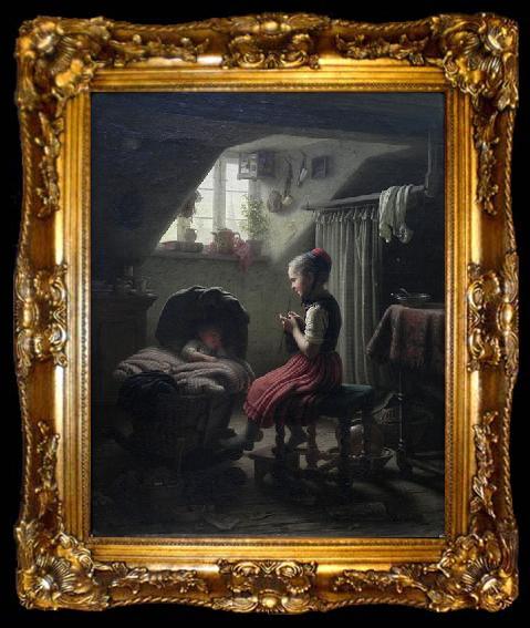 framed  Johann Georg Meyer Little Housewife, ta009-2