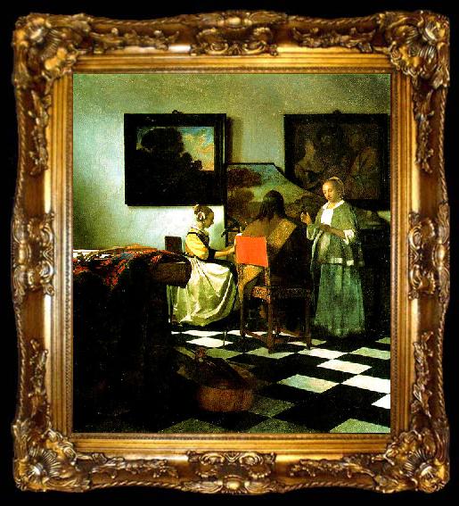 framed  Johannes Vermeer The Concert, ta009-2
